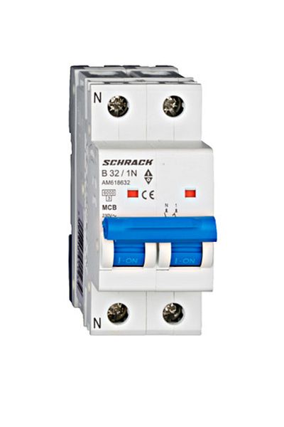 Eti Circuit breaker MCB, 1P+N, 32A, 6kA, curve B, AMPARO, AM618632--, Schrack