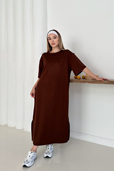 MODAMİNEM Women's Oversize Modal Dress with Side Slits