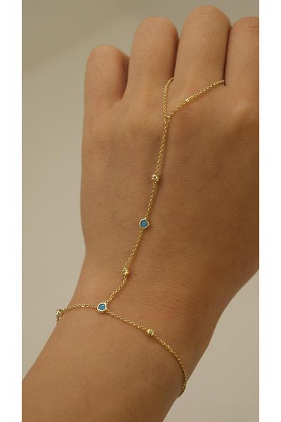 Jerie Gold Dorika and Turquoise Stone Detail Shahmeran