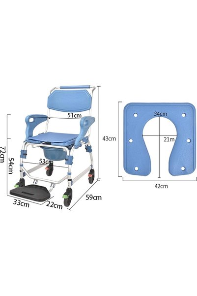 Stander Hzglpx 4-in-1 Shower Chair Commode Chair Mobile Commode with Cushion for Toilet and Shower for the Elderly