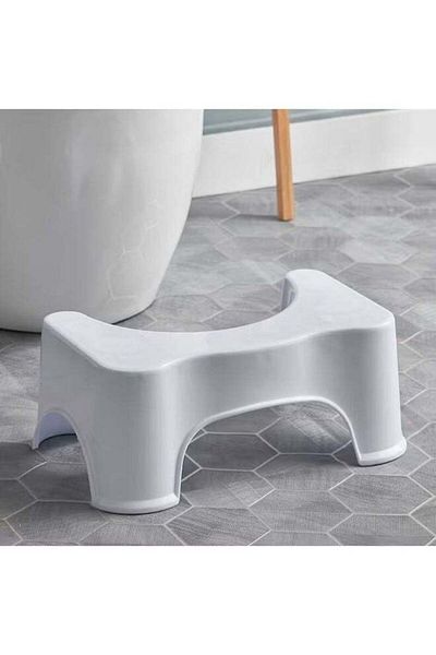 Generic Bathroom Toilet Stool White 44.5x28x21cm