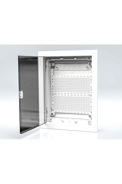 Eti Multimedia Panel, 28 modules, recessed, IP30, white, transparent door, ECG28MEDIAPT, 001101187,