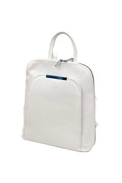 Micutz Women's Backpack Made of Genuine Leather, Casual Elegant, 30x28x12 cm, White Color