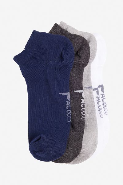 AC&Co / Altınyıldız Classics Мъжки чифт от 5 гъвкави памучни чорапи до глезена в сиво-тъмносиньо-бели цветове