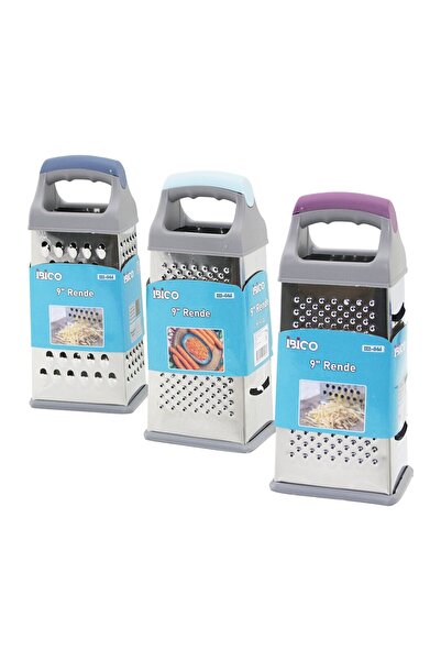 Go İthalat 9 Inches 4Gen Steel Metal Grater with Colorful Plastic Handle Sili...