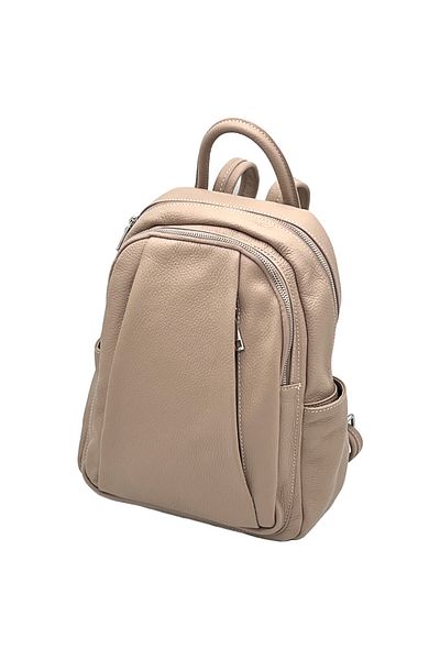Micutz Women's Genuine Leather Satchel Backpack, Made in Italy, 30x25x10 cm, Cream Color