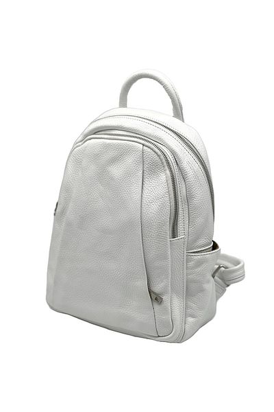 Micutz Women's Backpack Made of Genuine Leather, Made in Italy, 30x25x10 cm, White Color