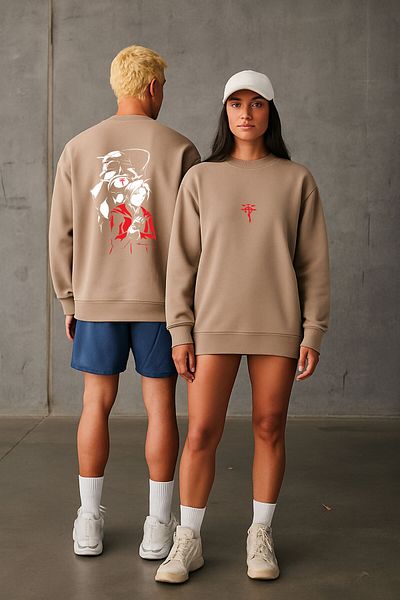 By Caspita Fashion Lenithra Fullmetal Alchemist Brotherhood Elric με στάμπα Unisex Oversize μπεζ φούτερ