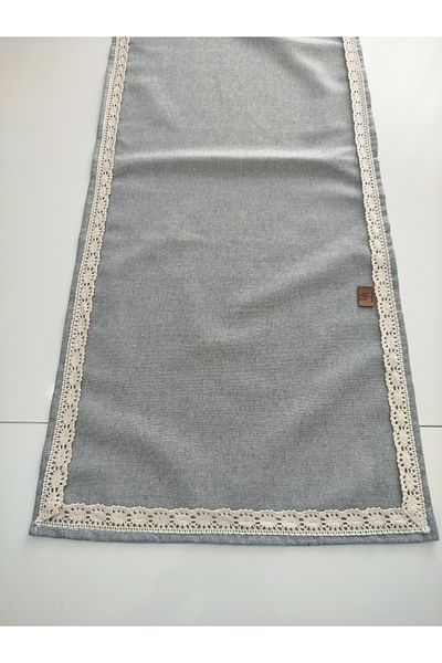 denizli hatırası Natural Organic Authentic Soft 100% Cotton Linen Laced Runner 45X115 cm