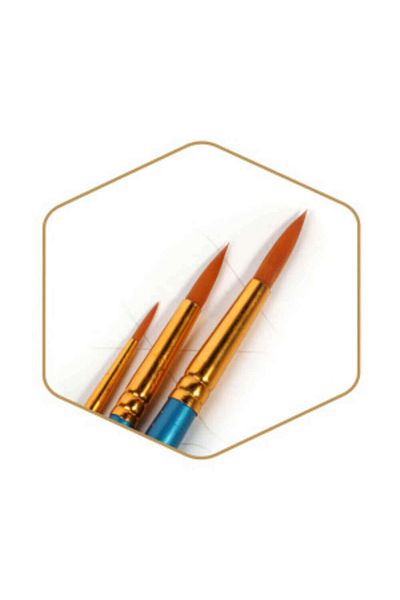 Art Tone Synthetic Pointed Tip Brush Set 3 Pack