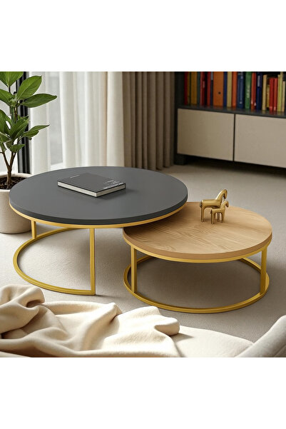 EDMONDA EV AKSESUAR EDMONDA GOLD İKİLİ ORTA SEHPA