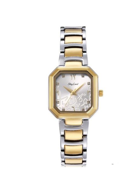 Skyland Elegant women's watch with Arabic engraving and stainless steel strap and hands