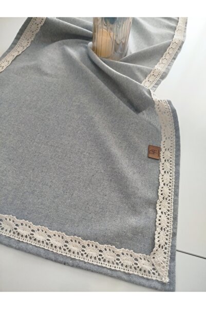 denizli hatırası Natural Organic Authentic Soft 100% Cotton Linen Laced Runner 45X115 cm