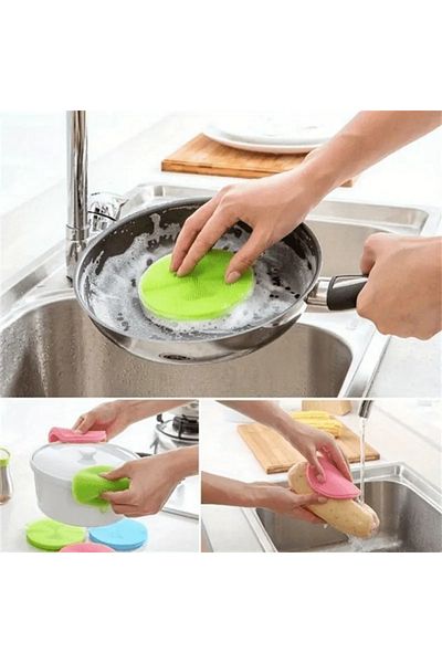 RED KİTCHEN 1 Silicone Dishwashing Brush Non-Exhausting