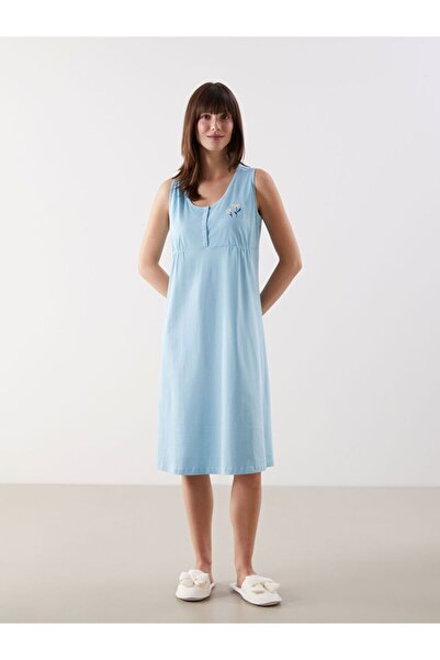 LC Waikiki U Neck Floral Embroidered Maternity Nightgown