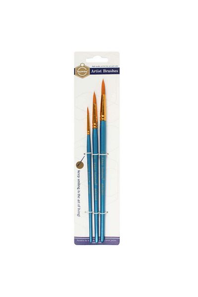 Art Tone Synthetic Pointed Tip Brush Set 3 Pack