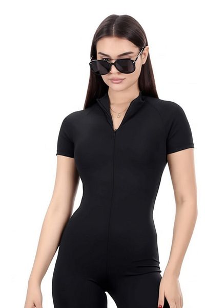 mrmpro Zipper Detailed Swimmer Jumpsuit Shorts Swimsuit Sea and Pool Swimsuit