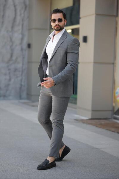 MISTER MR.PAPYON FASHION Erkek Slim Fit Poliviskon Takım Elbise