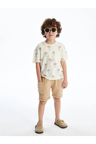 LC Waikiki Basic Muslin Boy's Shorts with Elastic Waist