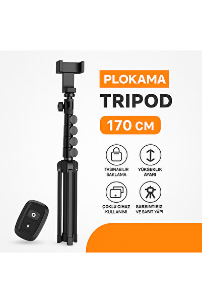 Yellowtech Selfie Ve Video Çekimi Için 170 Cm Bluetooth Tripod – Katlanabilir...
