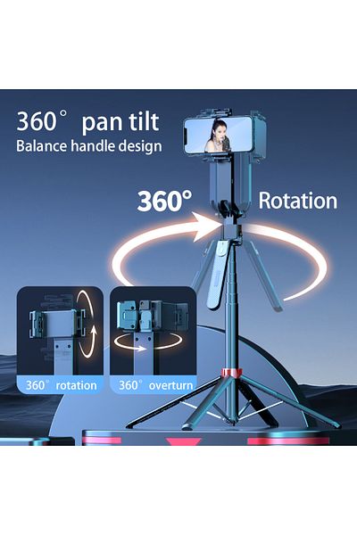 Generic Extendable Selfie Stick Tripod with360°Rotation&Remote Control–Stable Design&Multi-Device Compatible