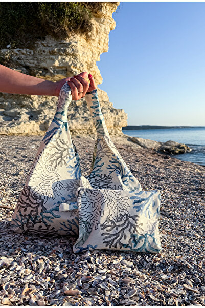 Anı Home Mavi Mercan Plaj Çantası ve Mavi Mercan Düzenleyici