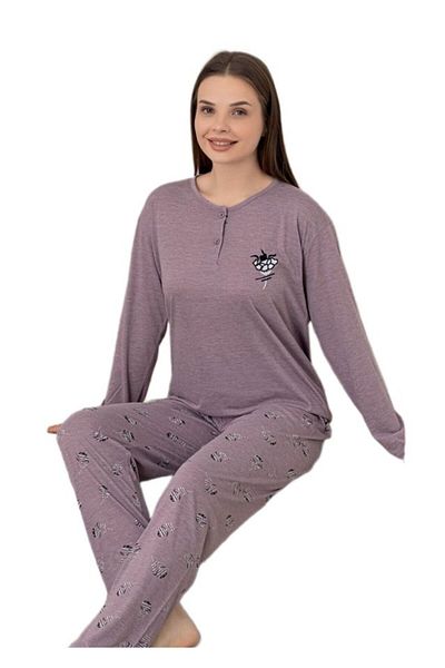 bipamuk Viola Sole Design Long Sleeve Women's Pajamas Set Soft Fabric M–Xxl