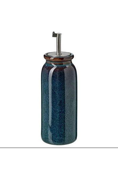 IKEA Non-Spill, Vinegar, Liquid Oil, Olive Oil, Chef, Cook, Oil Pot, Blue, Stainless Steel Lid, 20 Cl