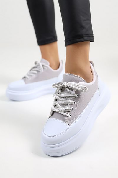 Encool Pantofi casual gri pentru femei, cu lenjerie și opțiuni de culoare, talpă înaltă sport