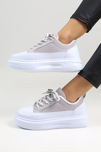 Encool Gray Women's Casual Sneaker Shoes Sports High Sole with Linen and Color Options