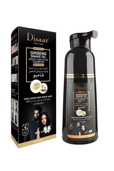 Disaar Ginseng and Snake Oil Shampoo for Natural Black Hair Dye 400ml