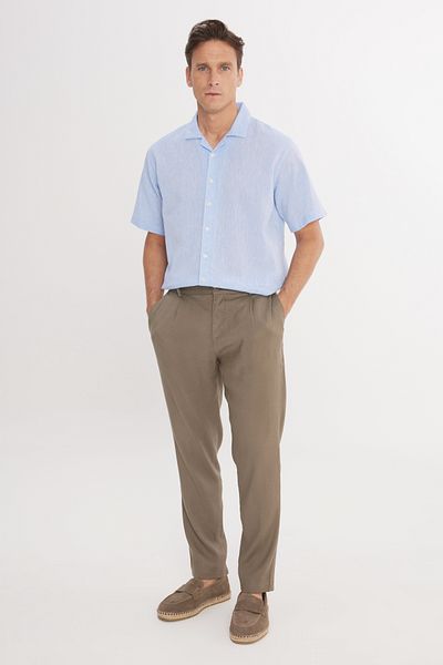 ALTINYILDIZ CLASSICS Ανδρικό λινό βιζόν Slim Fit Slim Fit ελαστική μέση με ελαστική πλαϊνή τσέπη