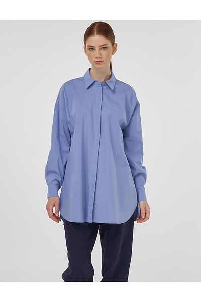 Kayra Relaxed Fit Cotton Tunic Airman Blue