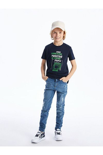 LC Waikiki Lcw Kids Boy's Jeans Trousers with Adjustable Elastic Waist