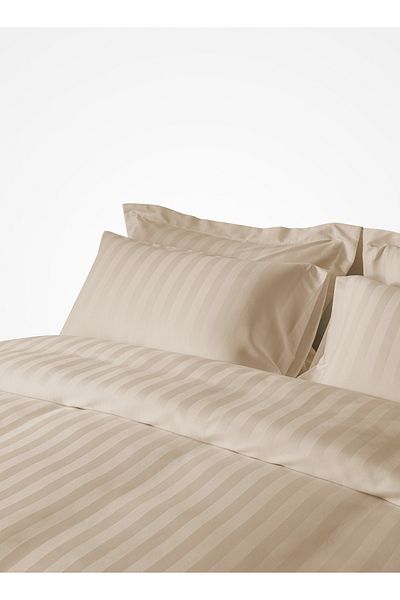 Master Home Textile Microfiber Hotel Duvet Cover Sets, 4 Pcs Single Size, Hotel Stripe Pattern, Fits 120x200 cm Bed