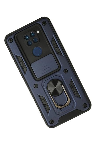 CepteToptan حافظة هاتف Xiaomi Redmi Note 9 من السيليكون مع حلقة عدسة Pars - أزرق داكن - MKİ7710-7590