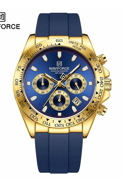 Naviforce Luxury Chronograph Men's Watch – Gold & Blue Sport Design