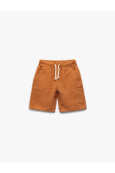 Koton New Season Cotton Waist Lace up Pocket Detailed Basic Shorts