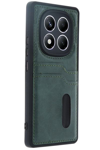 CepteToptan حافظة هاتف Xiaomi Redmi Note 14 Pro 5G حافظة جلدية مع بطاقة سارة - أخضر داكن - MKİ2901-4662