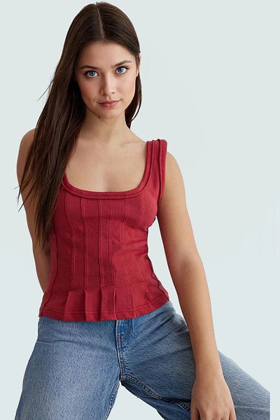 PayBuy Cotton Camisole Knitted Blouse Fitted Mold Pool Collar Summer Casual High Quality