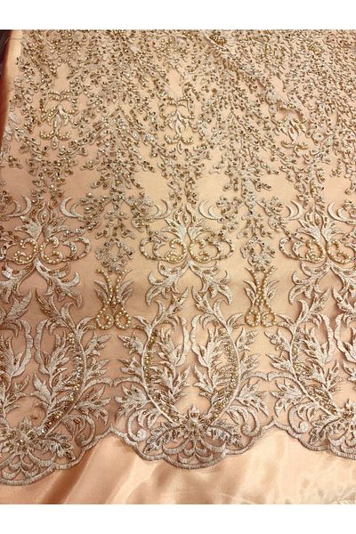 MEKİK MANİFATURA Stone Beaded Gucci Lace Fabric