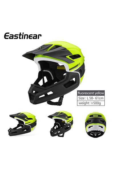 Choice L(58-61CM) Fluorescent yellow Eastinear's New Adult Bicycle Helmet Full-face Detachable Outdoor Spor
