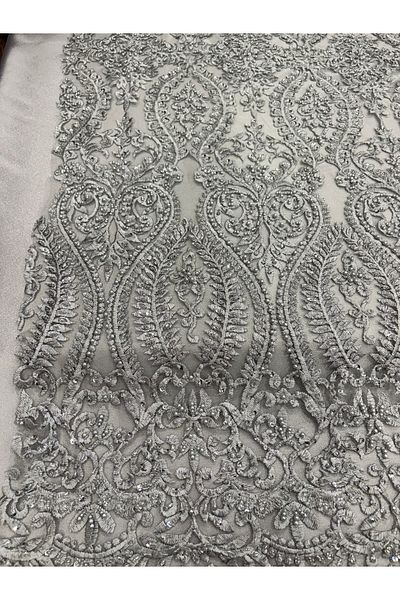 MEKİK MANİFATURA Stone Beaded Gucci Lace Fabric