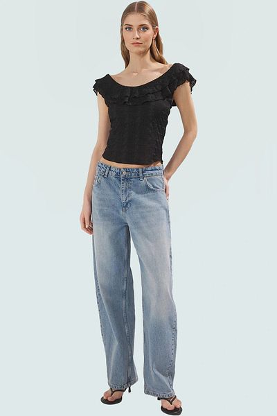 PayBuy Pool Collar Fitted Knitted Blouse Crop Basic Summer Comfortable and Stylish Premium Quality Comfortable Cut