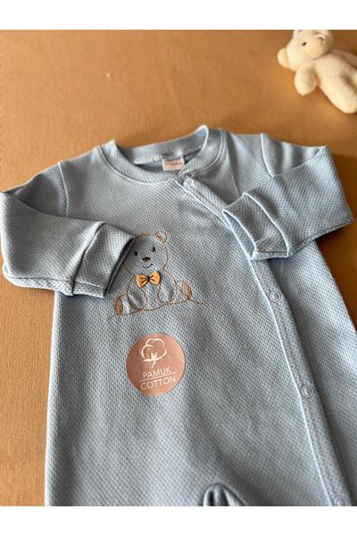 EM&FA TEKSTİL Embroidered Cotton Baby Jumpsuit
