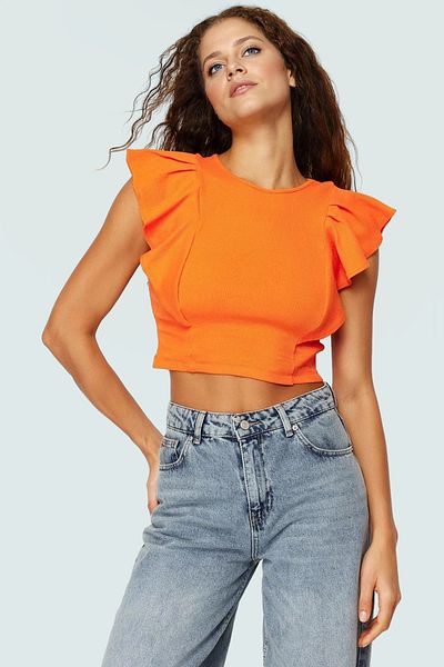 PayBuy Women's Crew Neck Crop Knitted Blouse Regenerated Camisole Summer Premium Quality Special Design