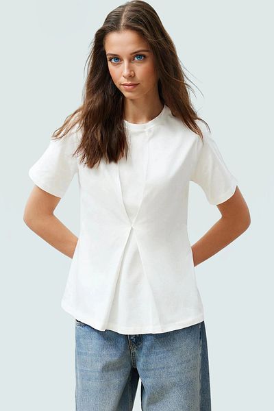 PayBuy Women's Crew Neck Cotton Knitted Blouse Regular Fit Casual Style Special Design Comfortable Cut