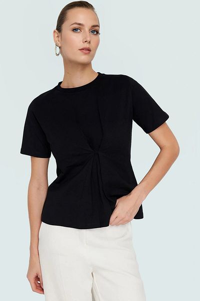 PayBuy Women's Crew Neck Cotton Knitted Blouse Regular Fit Casual Style Special Design Comfortable Cut