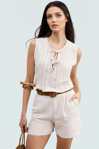 PayBuy Summer Linen Blend Crew Neck Blouse Comfortable Casual Style Premium Quality Professional Look