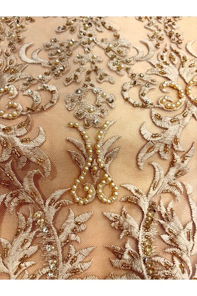 MEKİK MANİFATURA Stone Beaded Gucci Lace Fabric